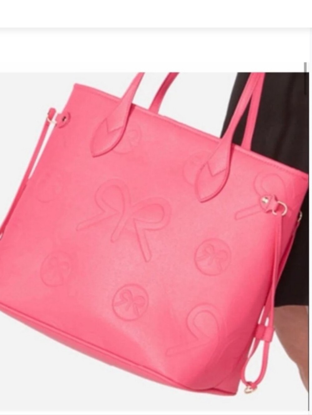 Ruby Ribbon Bright Pink Vegan Tote Bag. Ribbon Logo. NWT. Size 13x14"